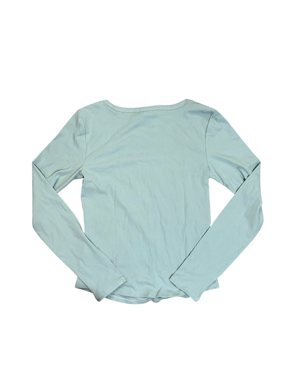 Athleta Seafoam Green Signature Rib Square Neck Long Sleeve Top S - Picture 4 of 6